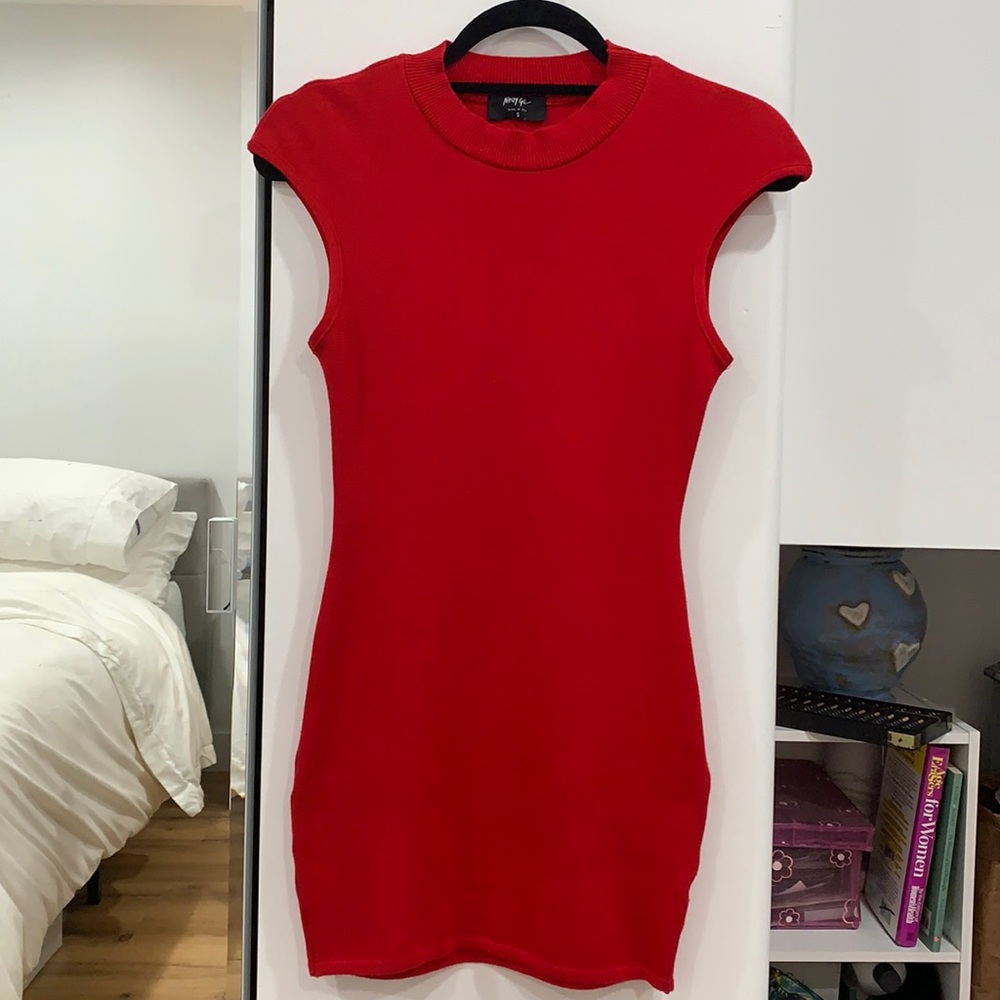 Mock Neck Mini Dress